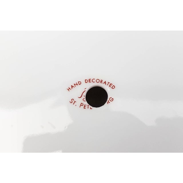 Late 20th Century Lomonosov Blue Gold Net Imperial Porcelain 3-Tier Dessert Cake Stand For Sale In Miami - Image 6 of 6