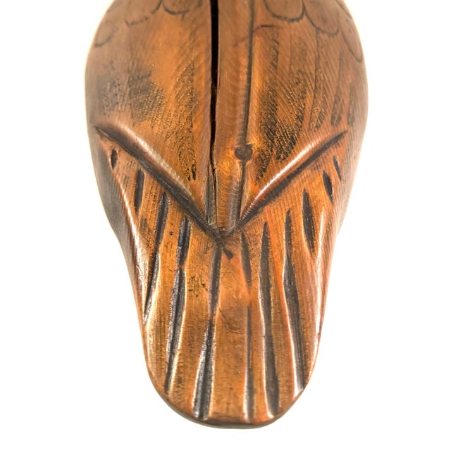 20th C. American Carved Natural Wood Articulated Swan Decoy Sculpture For Sale In West Palm - Image 6 of 8