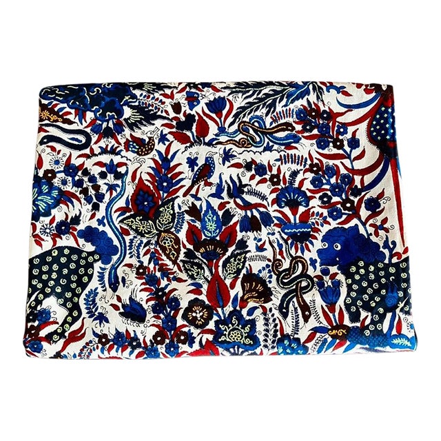 Vintage Authentic Dutch Java Fabric Chintz Wall Hanging With Intricate Animal and Floral Motifs For Sale