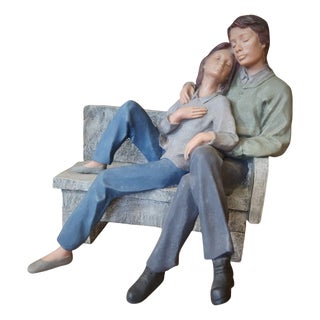 Figure on Bench Resin Decorative For Sale