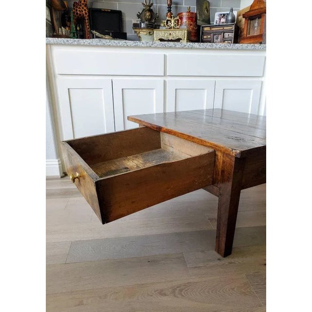 Rustic Country European Antique Fruitwood Low Table For Sale In Dallas - Image 6 of 11