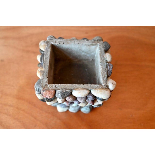This charming little planter is made of concrete, decorated with pebbles. Featuring an elegant base, it will be perfect...