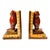 1970s Vintage Ceramic Great Horned Owl Bookends – Red Glaze Sculptural Pair For Sale - Image 5 of 15