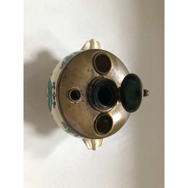 Late 19th Century Antique French Porcelain Hand Painted Inkwell For Sale - Image 5 of 8