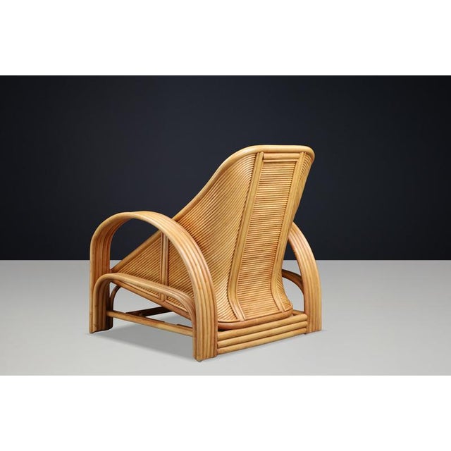 Vintage Italian Bamboo and Rattan Lounge Chair, Italy, 1970s For Sale - Image 3 of 9