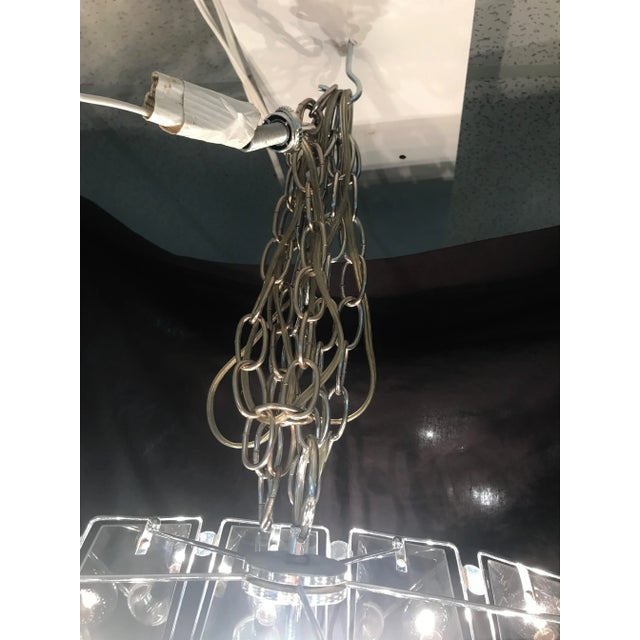 Mid 20th Century Smoked Glass and Chrome Chandelier in the Style of Fredrick Raymond For Sale In West Palm - Image 6 of 13