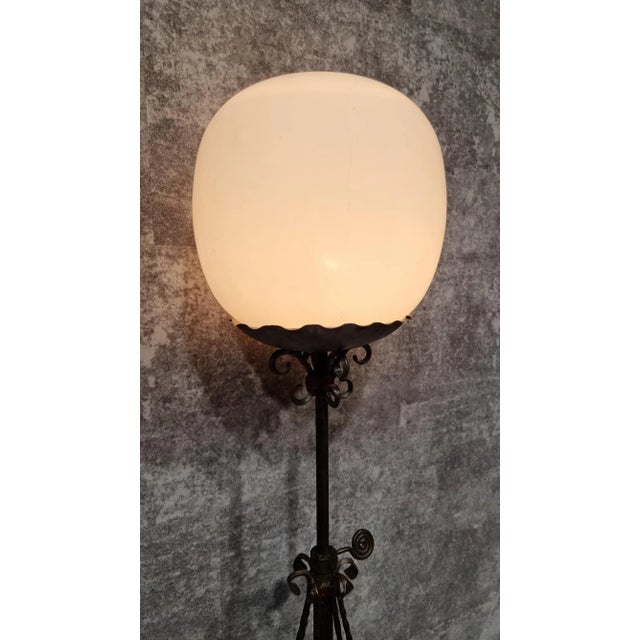 Arts and Crafts Wrought Iron Floor Lamp For Sale - Image 4 of 11