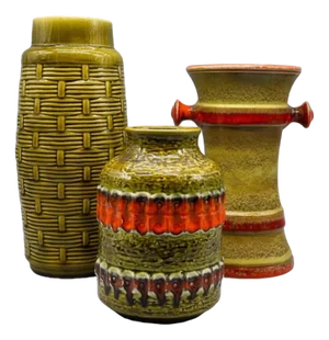 German Ceramic Vases from Scheurich, West Germany, 1990s, Set of 3
