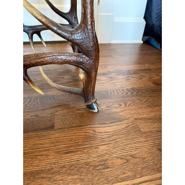 Faux Hide and Antler Ottoman For Sale In Nashville - Image 6 of 9