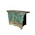 Abstract Vintage Distressed Teal Blue Green Carved Apron Low Console Table For Sale - Image 3 of 5