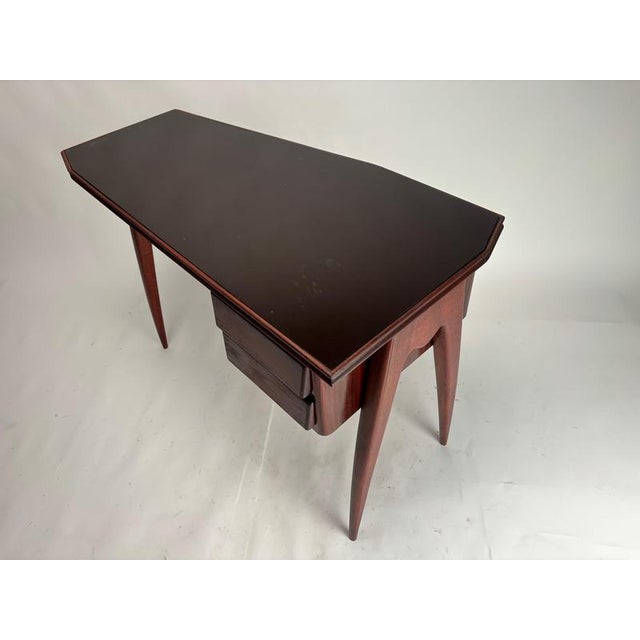 Mid-Century Desk in Wood and Glass from Dassi, Italy, 1950s For Sale - Image 6 of 11