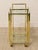 Vintage Hollywood Regency Brass Bar Cart With Glass Shelves For Sale - Image 10 of 11