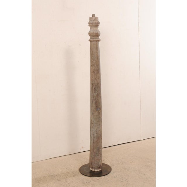 19th Century British Colonial Tapered Wood Column on Stand For Sale - Image 10 of 11