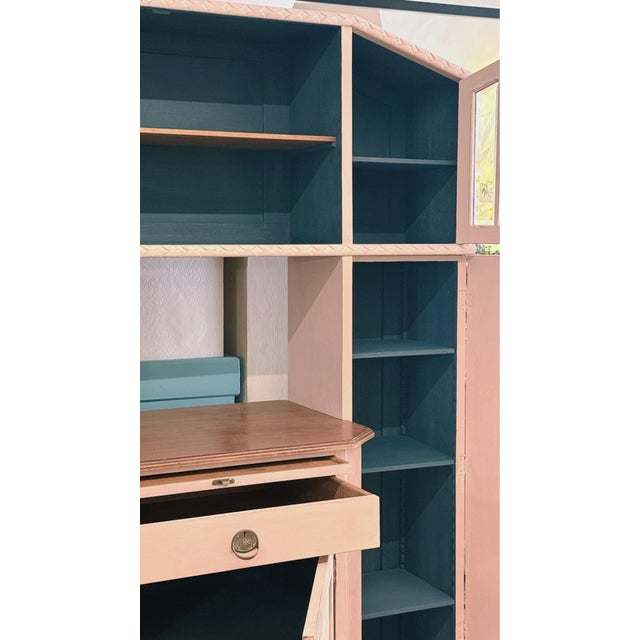 Pink Antique Wood Buffet Cabinet in Mushroom, Germany, 1920 For Sale - Image 8 of 9