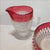 Vintage Ruby Flash Diamond Point Glass Condiment Set - S/3 For Sale - Image 5 of 7