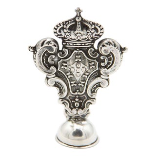 Silver Seal with Coat of Arms of Portugal For Sale