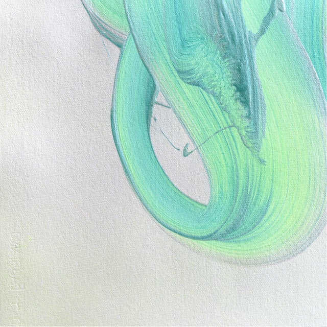 Avp_1534 - Expressive Blue and Green Abstract Contemporary Original Arwork by Alex Voinea For Sale - Image 4 of 6