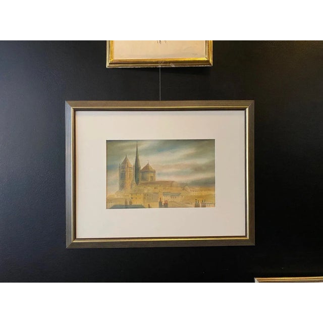 Jacques Tornare, Saint Pierre Cathedral, Geneva, Watercolor, 1989 For Sale - Image 4 of 7