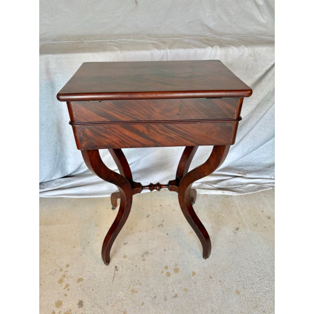 Wood 19th Century French Walnut Writing Work Table For Sale - Image 7 of 13