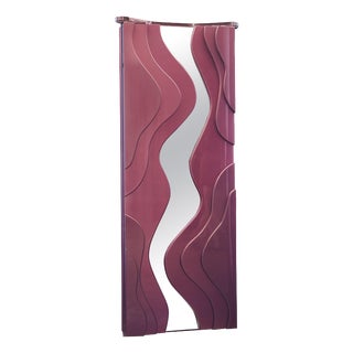Clelia Rectangular Floor Mirror in Fiber Wood and Metallic Coating by Wedo For Sale