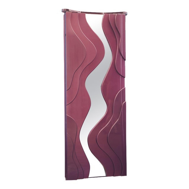 Clelia Rectangular Floor Mirror in Fiber Wood and Metallic Coating by Wedo For Sale