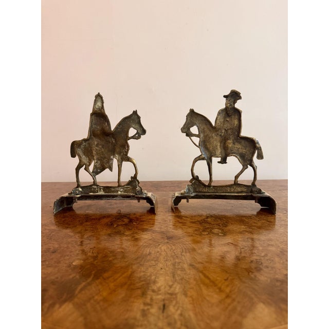 1920s Vintage Brass Doorstops, 1920, Set of 2 For Sale - Image 5 of 6