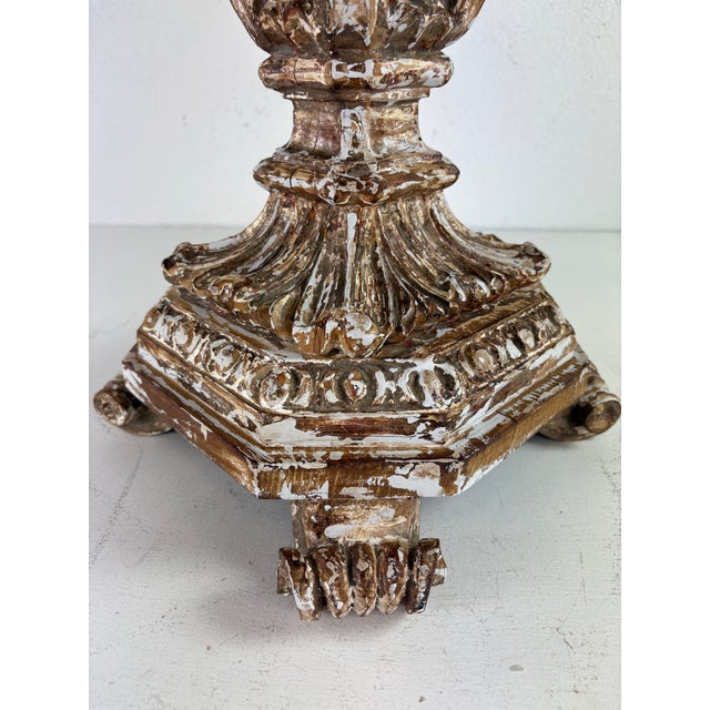 Italian Early 20th Century Hand Carved Marble Topped Venetian Side Table For Sale - Image 3 of 12