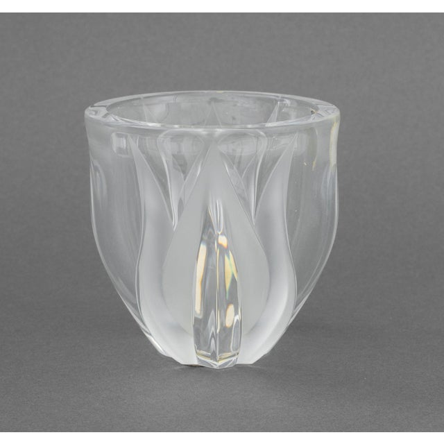 Glass Lalique Crystal "Deux Tulipes" Vase For Sale - Image 7 of 10
