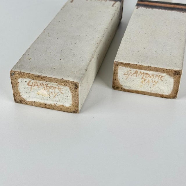 Vintage Italian Glazed Ceramic Vases by Bruno Gambone, 1970s, Set of 2 For Sale - Image 11 of 12