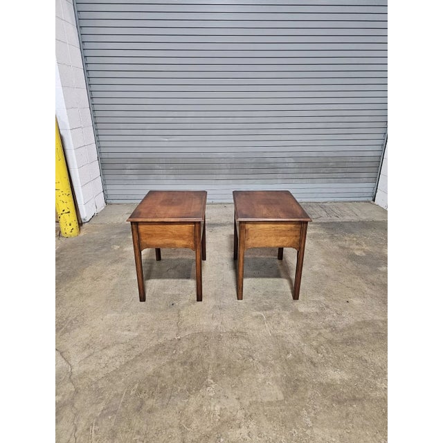 Wood Pair of Stickley Cherry Two Drawer Nightstands For Sale - Image 7 of 9