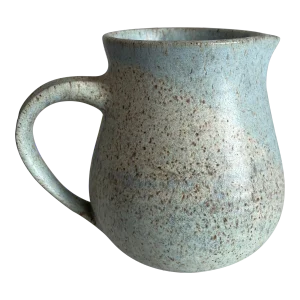 Mid 20th Century Handmade Studio Ceramic Pitcher With Light Blue-Gray Glaze