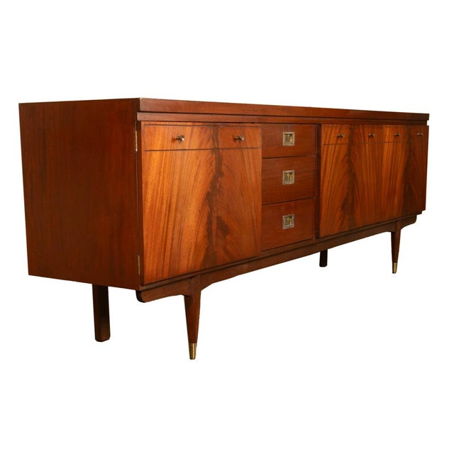 Mid Century Modern Danish Style Teak Mahogany Long Credenza Fully Restored 1966 For Sale - Image 16 of 18