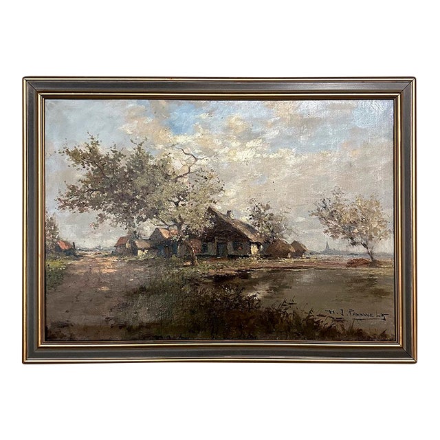 Antique Framed Oil Painting on Canvas by Henri J. Pauwels (1903-1983) For Sale