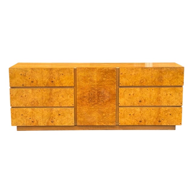 1970s Mid Century Modern Burl Wood Dresser by Lane For Sale