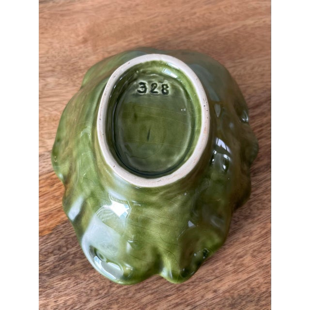 Vintage Olfaire Majolica Cabbage Leaf Bowl For Sale In Houston - Image 6 of 6