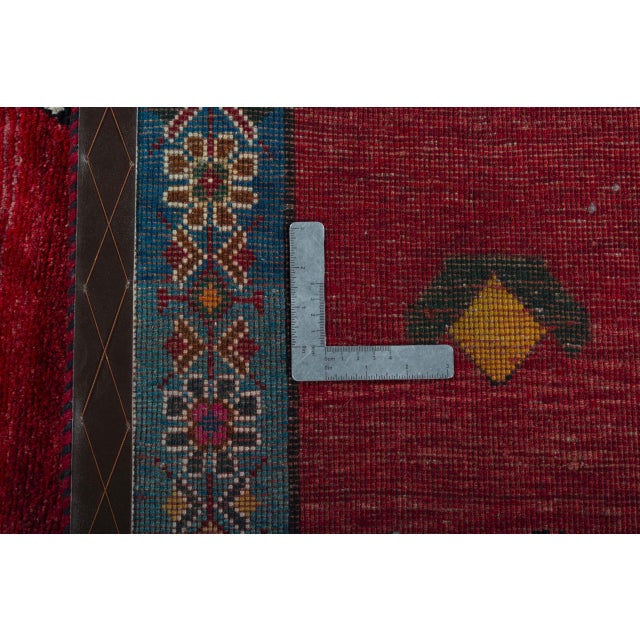 Hand-Knotted Gabbeh Nomad Rug in Wool, 2010s For Sale - Image 10 of 11