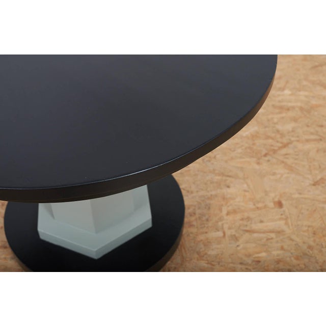 Wooden Round Table in Black Grey, 1930s For Sale - Image 6 of 12