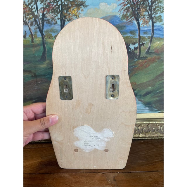 Wood Vintage Hand-Painted Matryoshka Wooden Wall Hook Rack For Sale - Image 7 of 9