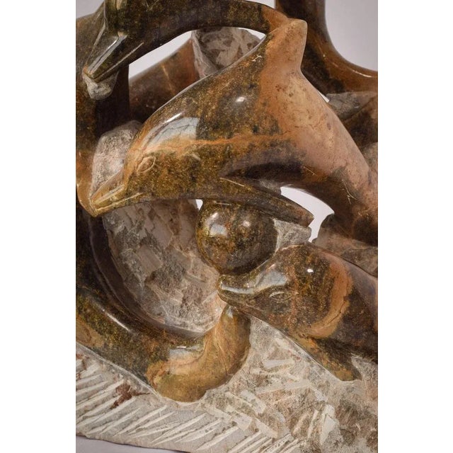 Marble Sculpture of Dolphins For Sale - Image 4 of 15
