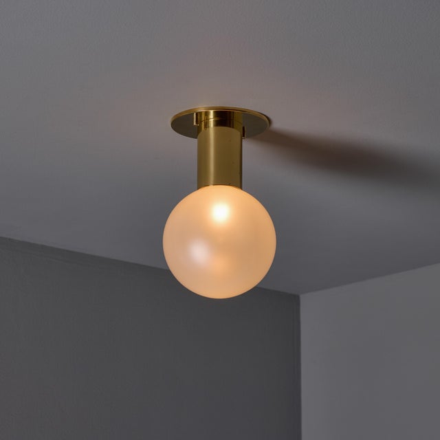 1970s 1970s Motoko Ishii Opaline Glass and Metal Ceiling or Wall Light for Staff Leuchten For Sale - Image 5 of 18