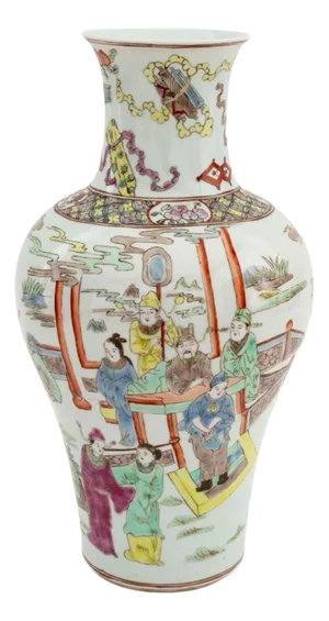 Chinese Famille Rose Porcelain Baluster Vase