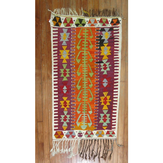 Contemporary Dazzling Mini Size Turkish Kilim, Mid-20th Century For Sale - Image 3 of 5