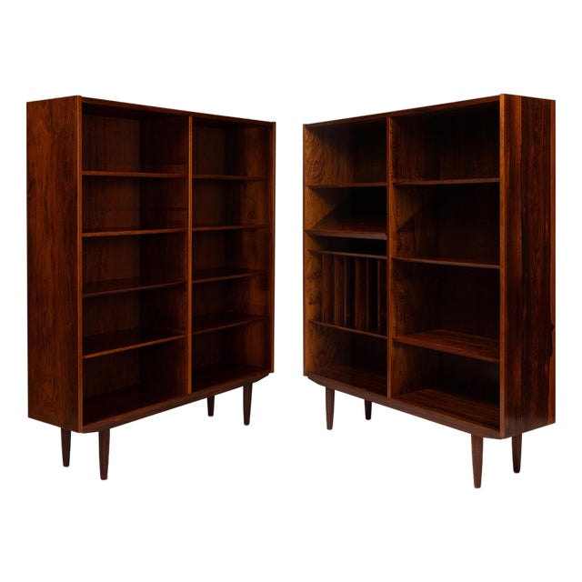 Vintage Danish Mid Century Rosewood Bookcases Pair For Sale