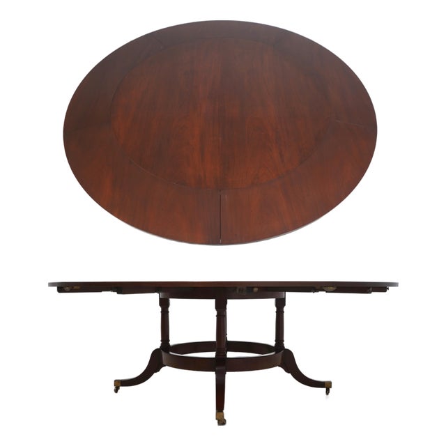 Regency-Style Mahogany Dining Table With Leaves For Sale