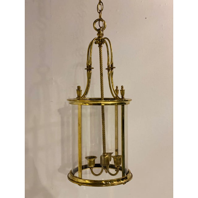 English 1920s English Gilt Bronze Lantern For Sale - Image 3 of 7