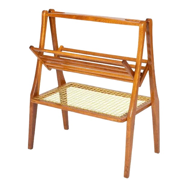 Wooden Newspaper Rack from ÚLUV For Sale