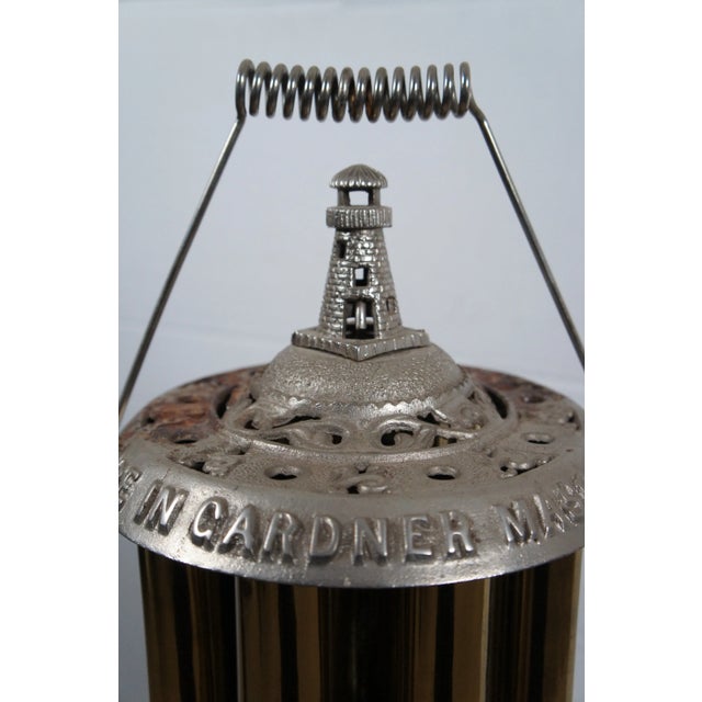 Metal Antique American Central Oil & Gas Lighthouse 110 Stove Heater For Sale - Image 7 of 12