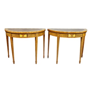 George III Amboyna and Paint Decorated Games Tables - a Pair For Sale