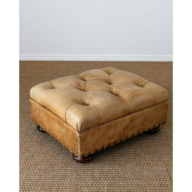 Vintage Ralph Lauren Leather Writer's Ottoman For Sale - Image 13 of 16