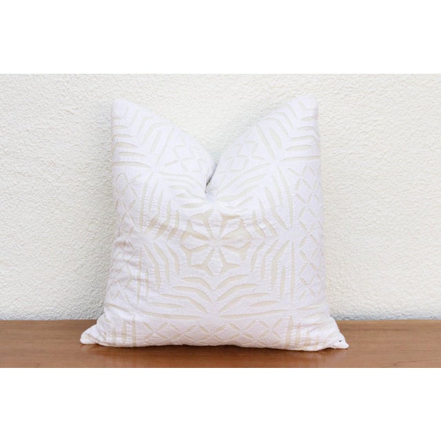 Indian Olifa Applique Pillow Cover For Sale - Image 3 of 8